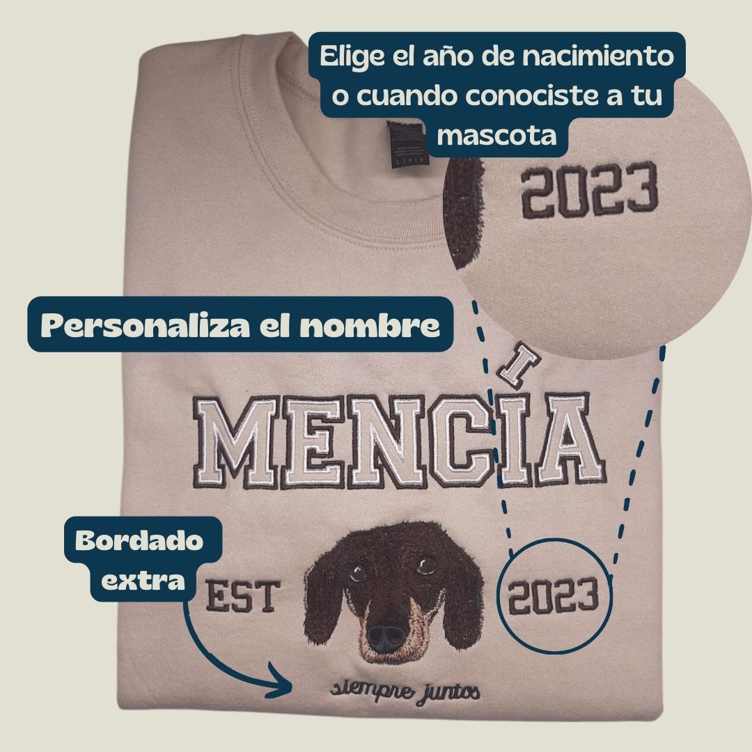 Sudadera Mascotas Personalizadas con nombre y fecha