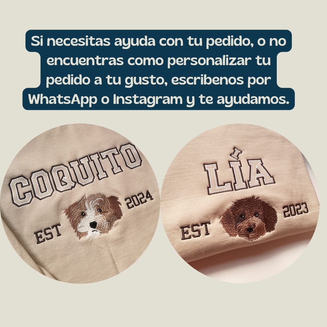 Sudadera capucha Mascota Personalizado nombre y fecha