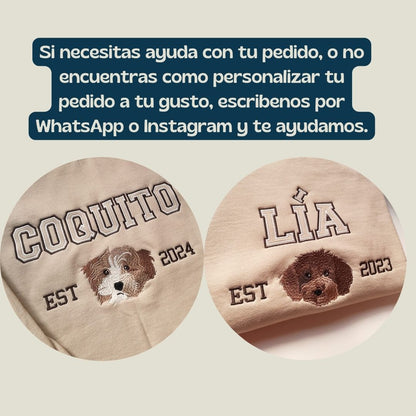 Sudadera capucha Mascota Personalizado nombre y fecha