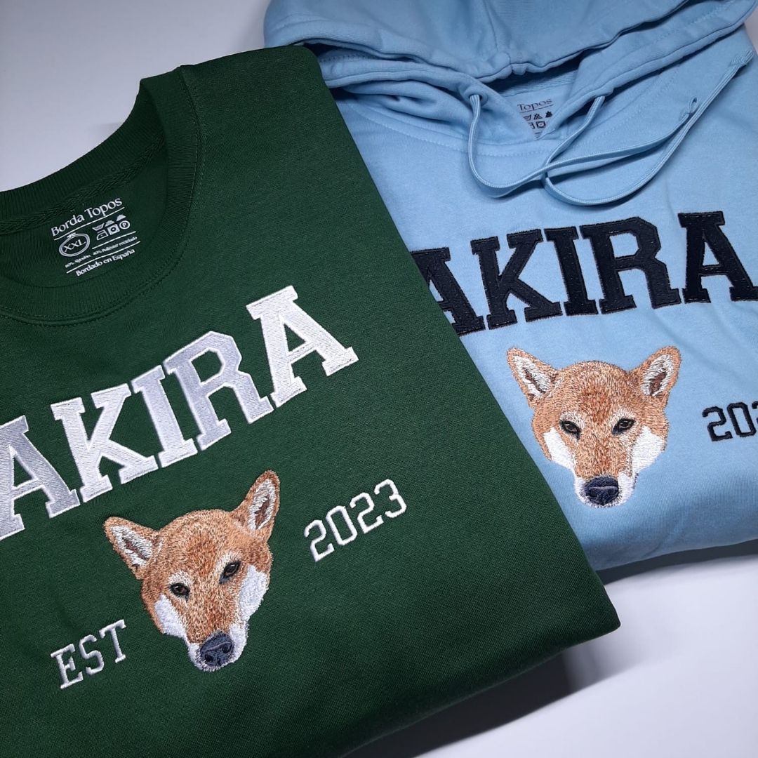 PACK 2 - Nombre y fecha UNA Mascota Personalizada – Camiseta, Sudadera o Sudadera con Capucha