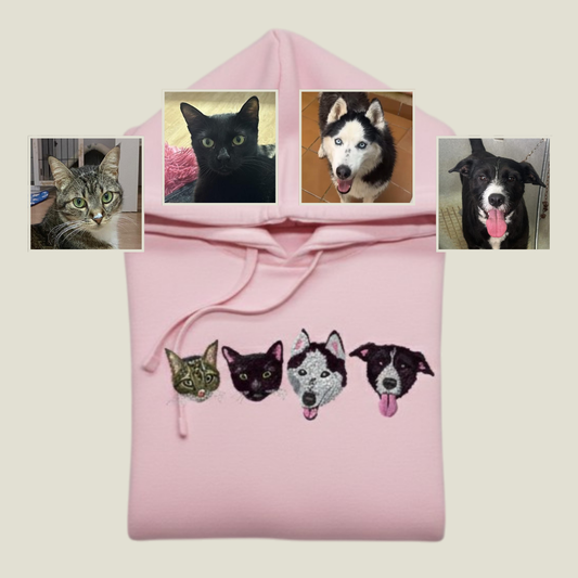 Sudadera capucha 4 Mascotas Personalizado