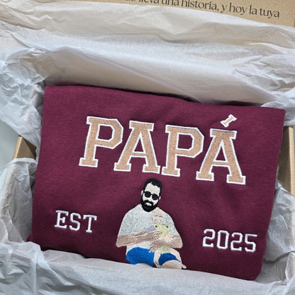 Retrato con Nombre y Fecha - Camiseta, Sudadera o Sudadera Capucha