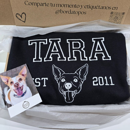Nombre y fecha UNA Mascota Personalizada – Camiseta, Sudadera o Sudadera con Capucha