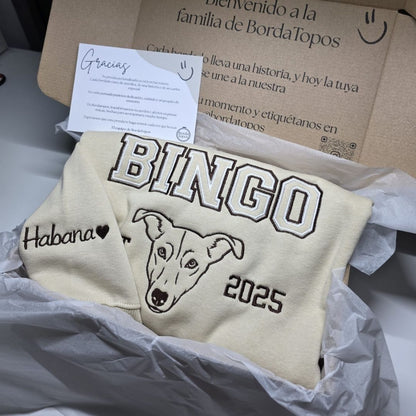 Nombre y fecha UNA Mascota Personalizada – Camiseta, Sudadera o Sudadera con Capucha