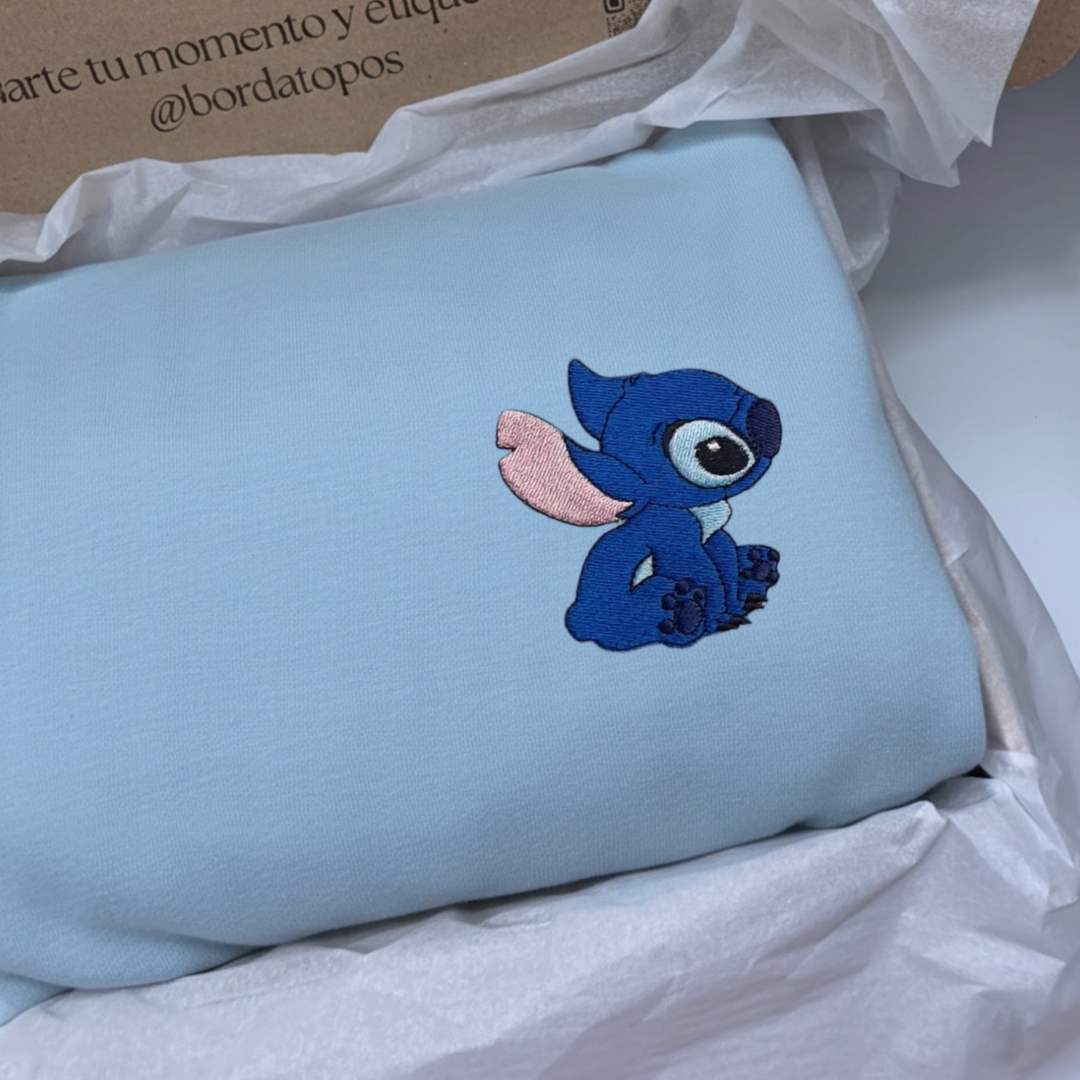 Bordado Stitch y Angel – Camiseta, Sudadera o Sudadera con Capucha