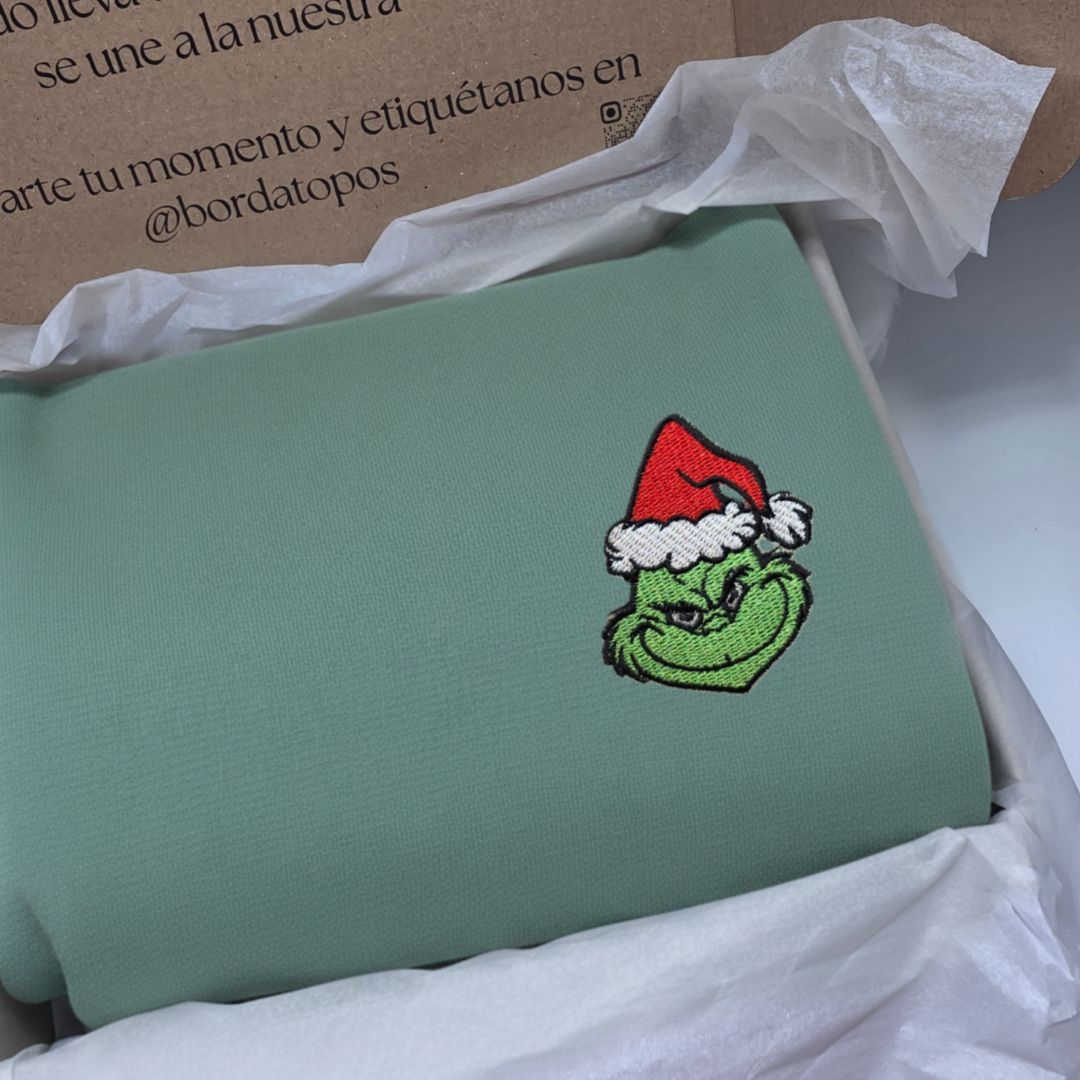 Bordado El Grinch – Camiseta, Sudadera o Sudadera con Capucha