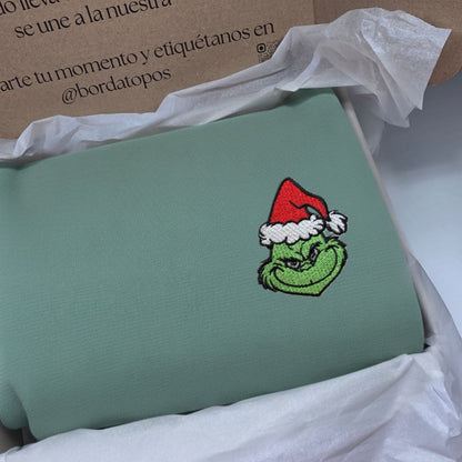 Bordado El Grinch – Camiseta, Sudadera o Sudadera con Capucha