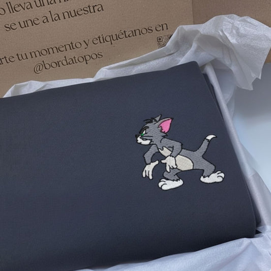 Bordado Tom y Jerry – Camiseta, Sudadera o Sudadera con Capucha