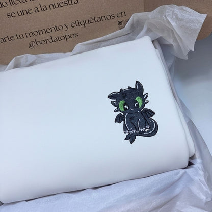 Cómo entenar a tu dragón - Bordado Furia Nocturna o Furia Luminosa – Camiseta, Sudadera o Sudadera con Capucha