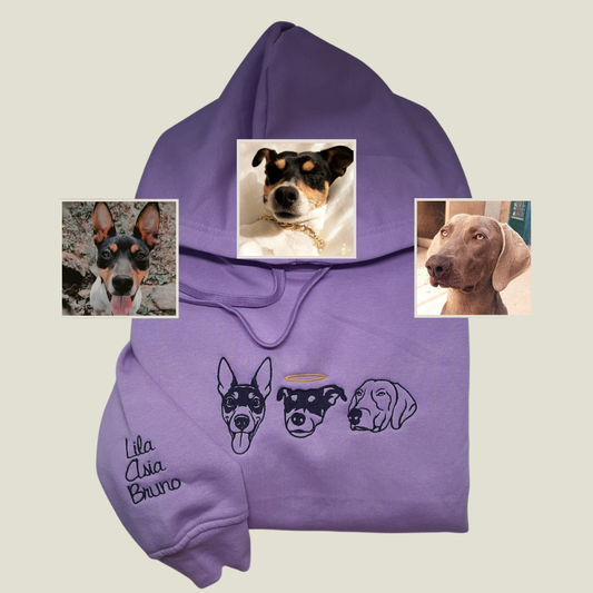 Sudadera capucha 3 Mascotas Personalizado