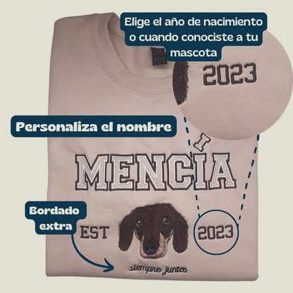 Sudadera Mascotas Personalizadas con nombre y fecha